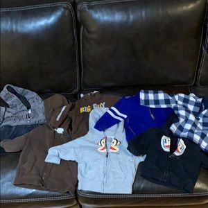 7 boys 12 month zip up sweaters - Paul frank